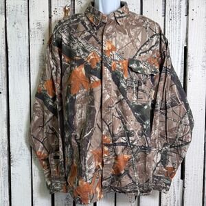 Outfitters Ridge Men 3XL Camo Fusion Long Sleeve Button Up Shirt Flannel Hunting